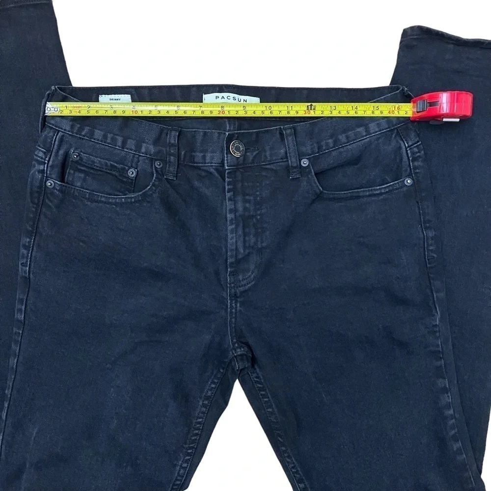 PACSUN Men’s Skinny Washed Black Jeans Size 33